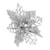 Christmas Glittering Poinsettia Decorations 2025 Celebration Hollow Flower Materials Christmas Tree Pendant Decoration 9cm