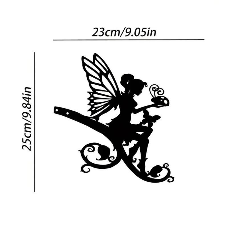 1 Stück Eisen Silhouette Niedliche Hexe und Katze Gartenstecker Hofkunst Dekor für Garten Rasen Hof, Baumstumpfstecker