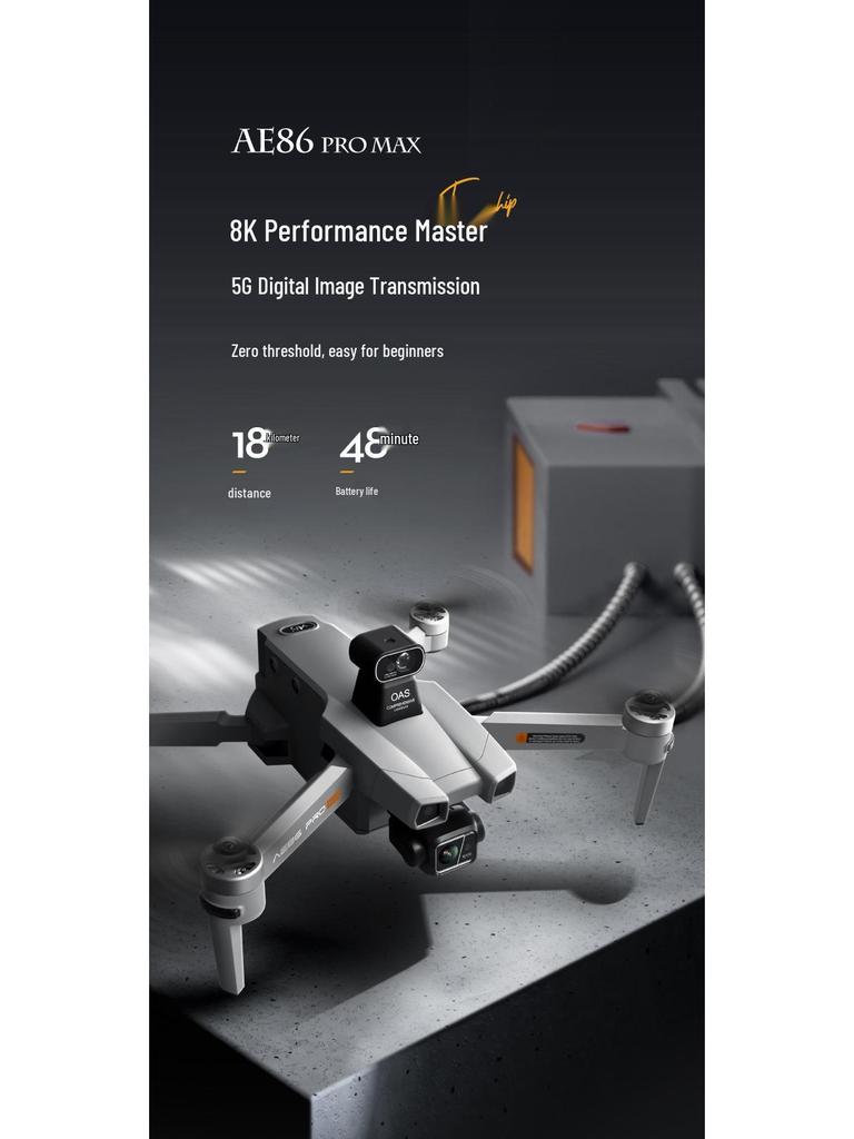 AE86 Professional HD Drone with Obstacle Avoidance, Anti-Shake, GPS, Auto Return, and Digital Image Transmission.