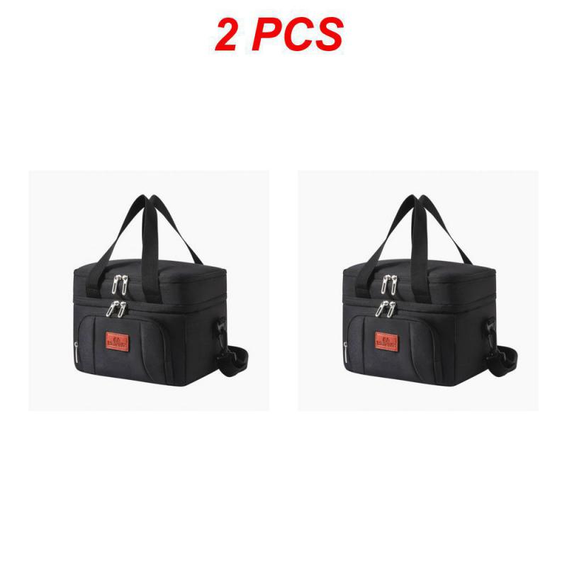 2PCS Picnic Bag Easy To Carry Portable Picnic Bag Navy Oxford Cloth Lunch Bag Storage Supplies Large Capacity Insulation Bag