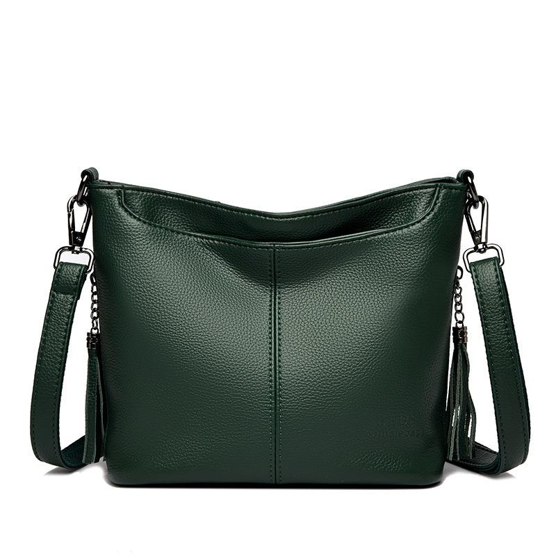 Spring and Summer New Tassel Mother Bag Fashionable and Simple Shoulder Messenger Bag Large Capacity Bucket Bag