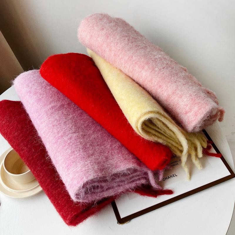 2025 Winter Wool Scarf For Women Long Warm Cashmere Scarves Hijab Solid Lady Shawl Wrap Female Pashmina Bandana Head Scarfs New