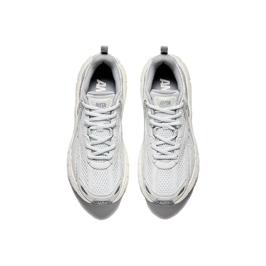 Anta Fabric Synthetic Leather Dawn Retro Trend Durable Shock Absorption Low Top Casual Shoes Men sneaker Gray 112548801-2