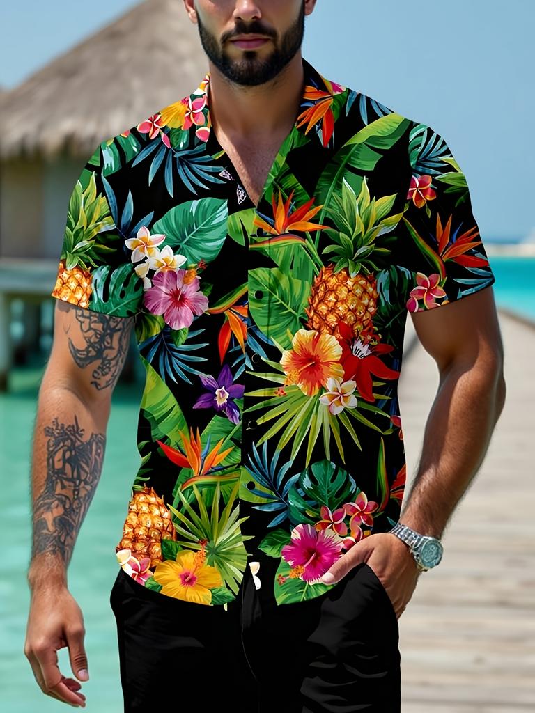 Men'S Print Casual Beach Festival Shirt