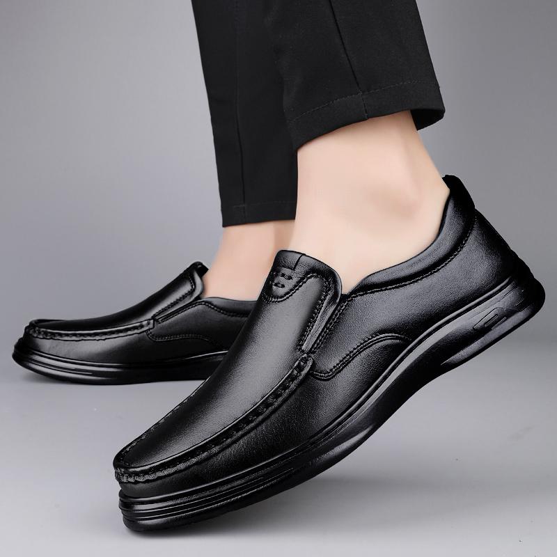 Men's Flats Classic All-match Mens Loafers Male High Quality Comfortable Dress Shoes Genuine Leather Mens Slip On Business Shoes