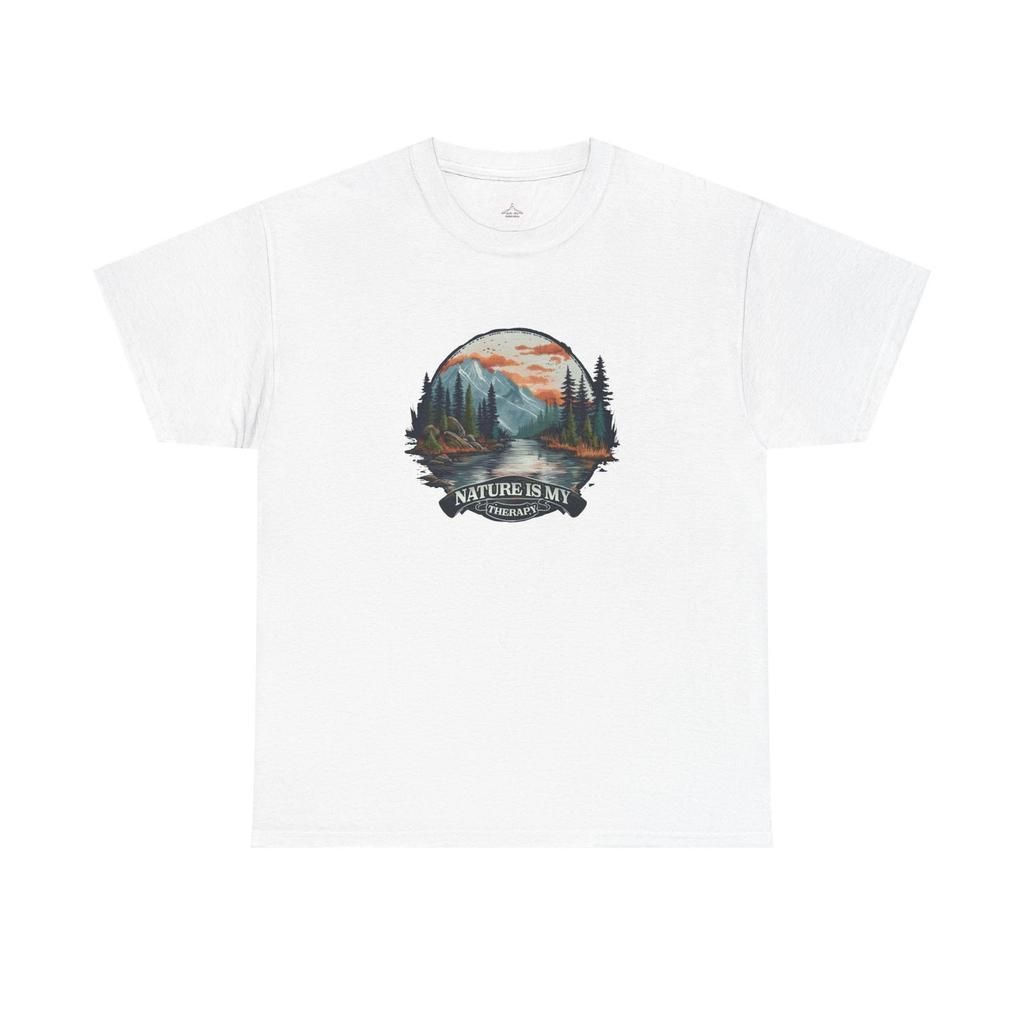Nature Is My Therapy Unisex Heavy Cotton Tee, Outdoor Lover T-Shirt, Nature