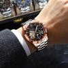 POEDAGAR Luxury Men Clock Hollow Tourbillon Automatic Mechanical Watch Waterproof Luminous Stainless Steel Watches+Box