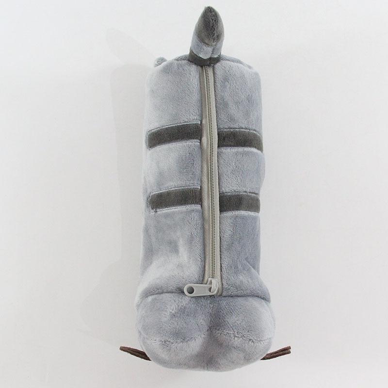Anime Striped Chubby Gray Cat Plush Toy Pencil Case Student Cartoon Cute Cat Stationery Box Gift Storage Bag for Friends
