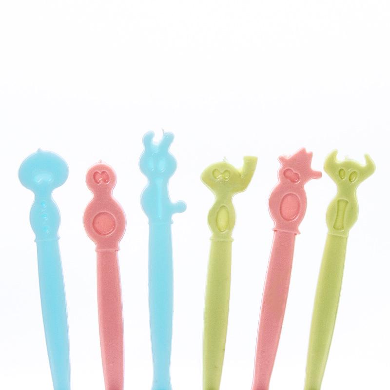 Cartoon Animal Fruit Forks - Set of 50 Colorful Two-Prong Plastic Dessert Forks