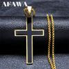 Hip Hop Cross Pendant Necklace Stainless Steel Christian Necklaces Religious Jewelry Christmas Gift Collar Hombre N2068S02