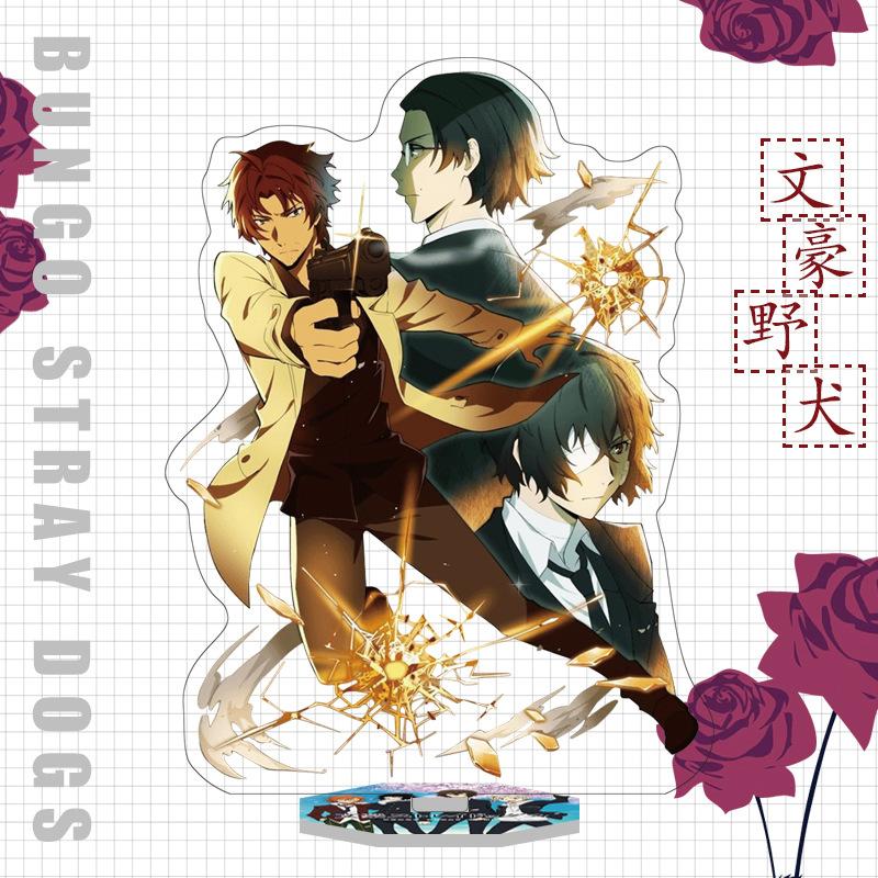 Japan Bungo Stray Dogs Anime Figur Acryl Stand Modell Spielzeug Dazai Osamu Nakahara Chuuya Ryunosuke Akutagawa Schreibtisch Dekor