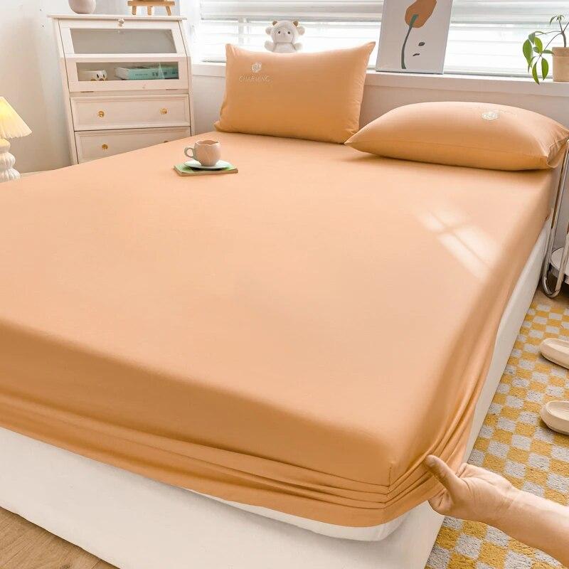 Spannbettlaken, luxuriöser Matratzenbezug aus ägyptischer Baumwolle, bestickte Tagesdecken, elastische Bettwäsche, weiches Bettlaken, kein Kissenbezug