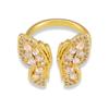 Italian Design Butterfly Ring Women'S Niche Personality Copper Gold Plated Tail Ring Tide Open Ring Ring