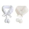 Furry Short Hanfu Scarf Short Tie Closure White Neck Scarf for Women Girls