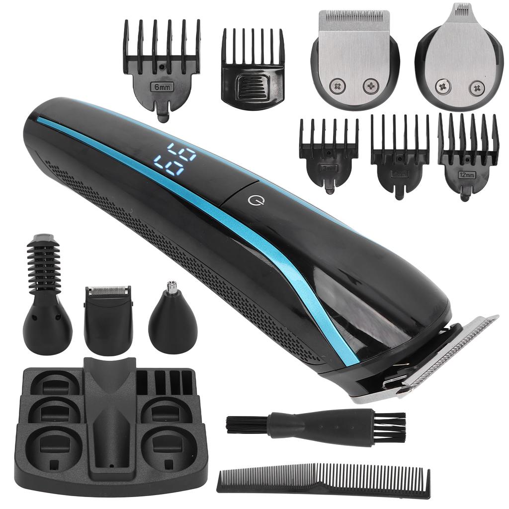 6 In 1 Electric Beard Trimmer Kit Ergonomic Electric Hair Clipper Washable Nose Hair Trimmer