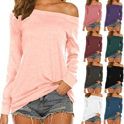 Fashion Leisure Γυναικεία μακρυμάνικη λαιμόκοψη από τον ώμο πουκάμισο πουκάμισο μπλούζα μπλούζα