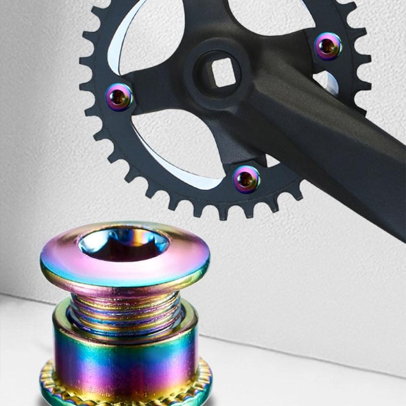 AntiRusts Chainring Screws Versatiles Steel Chainring Nut Bicycles Lock Screws for Durability and Enhancing Performances