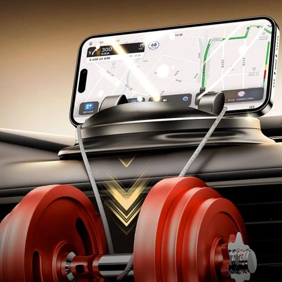 Car Phone Holder 360 Degree Rotating Base Adjustable Super Strong Suction Cup Mobile Phone Stand Washable Reusable Non-Slip Navigation