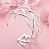 925 Sterling Silver Exquisite Cross Hollow Opening Bracelet for Women's Fashion Parties, Jewelry, Wedding Accessories