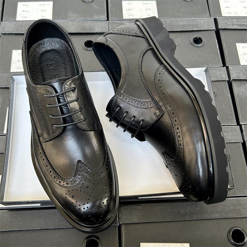 Light Bottom Brock Carved Leather Shoes Men'S Business Dress Leather Breathable Commuter Suit Work British Men'S Leather Shoes