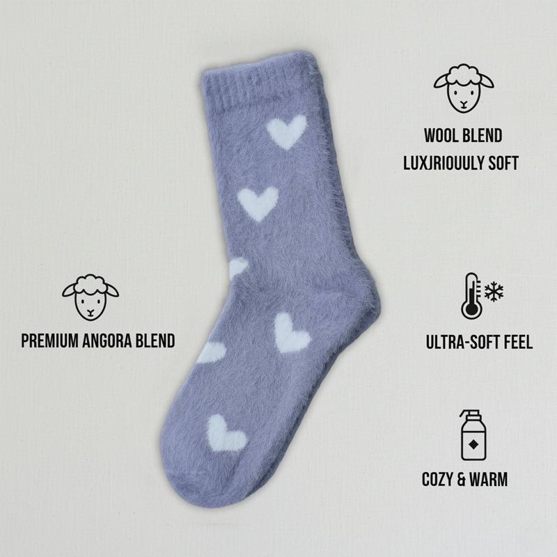 5Pairs Heart Socks Autumn Winter Thicken Warm Soft Plush Women Socks Coral Fleece Thermal Homewear Floor Sleeping Socks