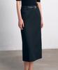 AVA MOLLI [Set-Up] Unbalanced Panel Midi Skirt (Black)