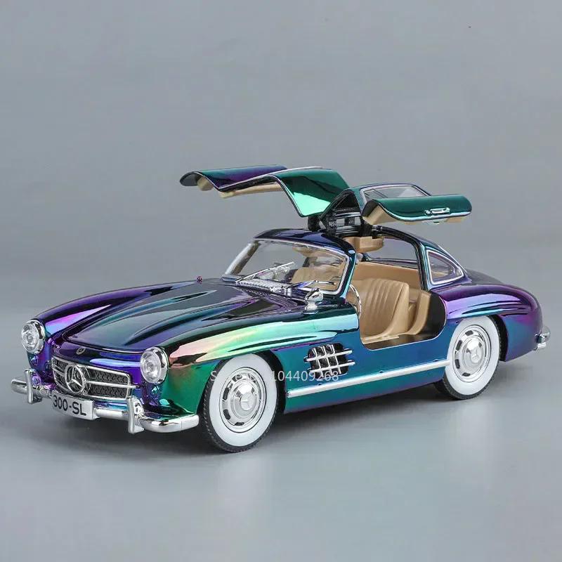 

1:Масштаб 24 500K 300SL Іграшкова модель вінтажного автомобіля Металевий литий Музика Світло Відтягується Електропокриті Моделі транспортних засобів Колекція Подарунки