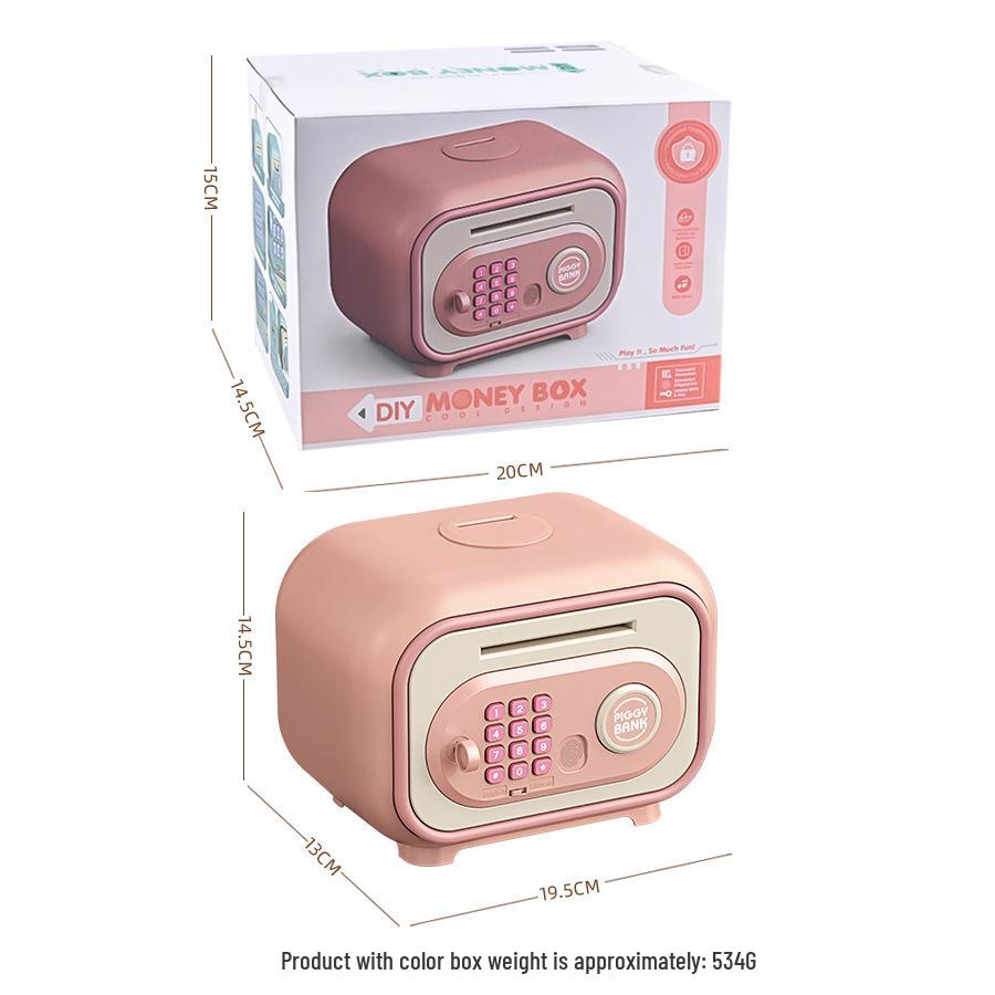 Kids' Musical Piggy Bank: Automatic Money Rolling, Password Unlock, Large Capacity Safe Toy Gift