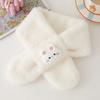 Cartoon Rabbit Girls Winter Scarfs Solid Color Wool Scarf New Knitted Scarf  Women