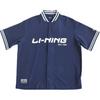 Li Ning Letter Single Button Soft Comfortable Breathable Versatile Loose Short Sleeve T-Shirt Men Tops AWDVA77-2