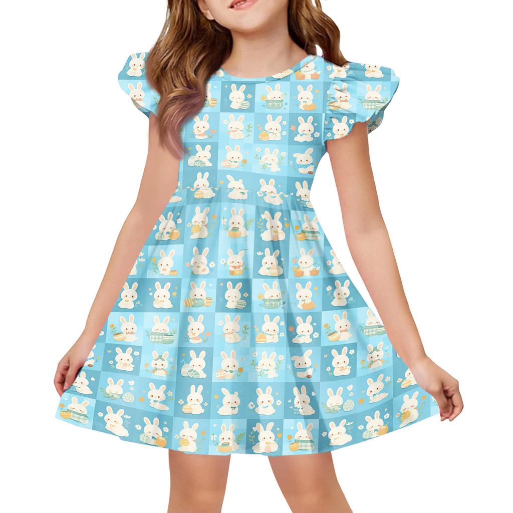 Girls' Summer Princess Dress - A-Line T-Shirt Dress Easter Day