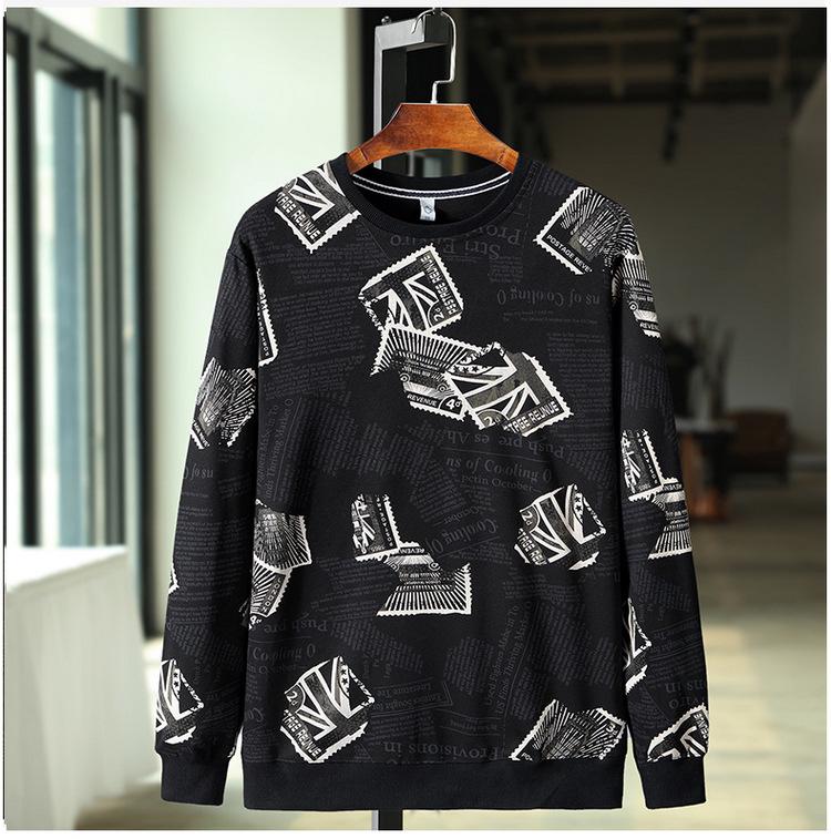 2020 Men's Plus Size Cotton Sweatshirt - Round Neck Long Sleeve, Extra Large Fit (Spring/Autumn)