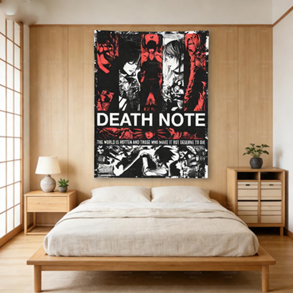 1pc DDeath NNote Anime Tapestry Wall Banner Ideal for Game Room Bedroom Garage Home Decor