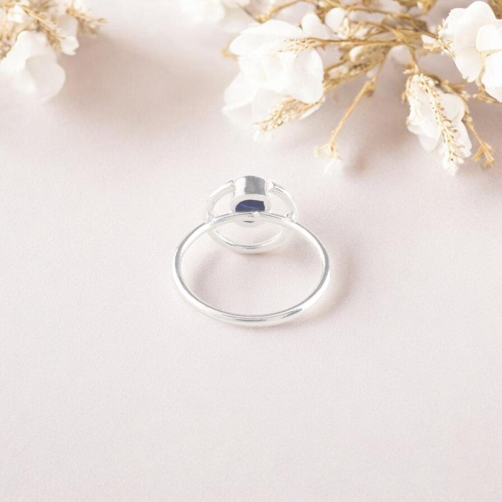 Rare Sodalite Gemstone Ring 925 Sterling Silver Handmade Jewelry Bridesmaid Gift RR-54-34