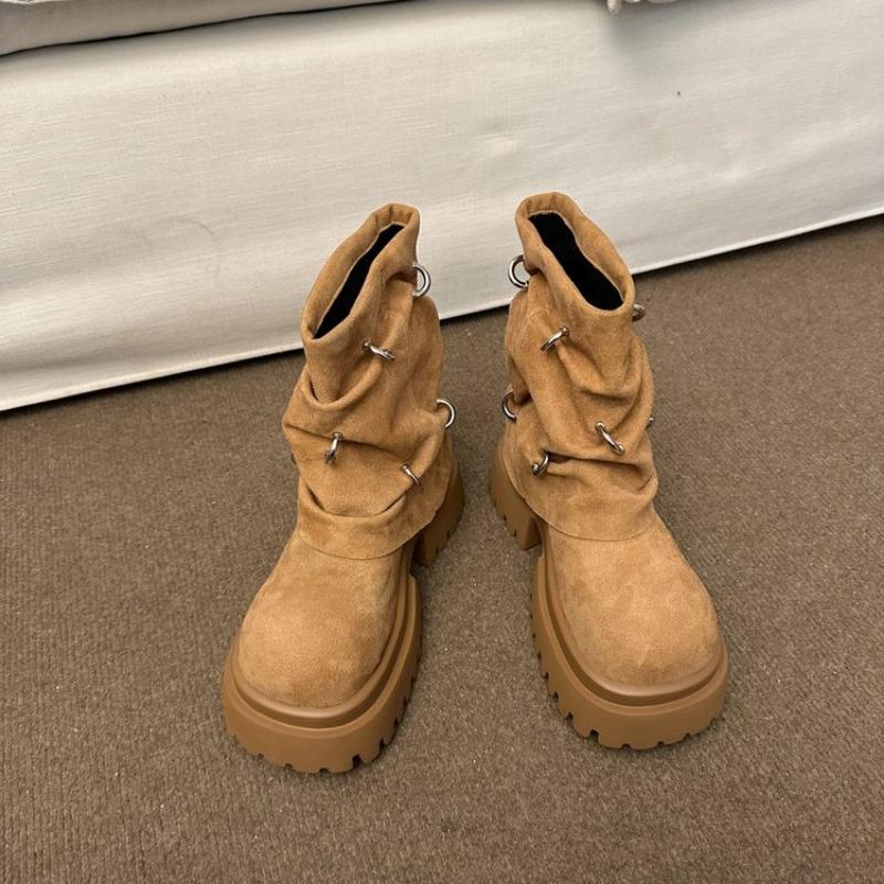 Women Ankle Boots New Autumn Winter Fashion Thick with 2024 High Quality Wear Resistant Round Head Outdoors Women's Shoes