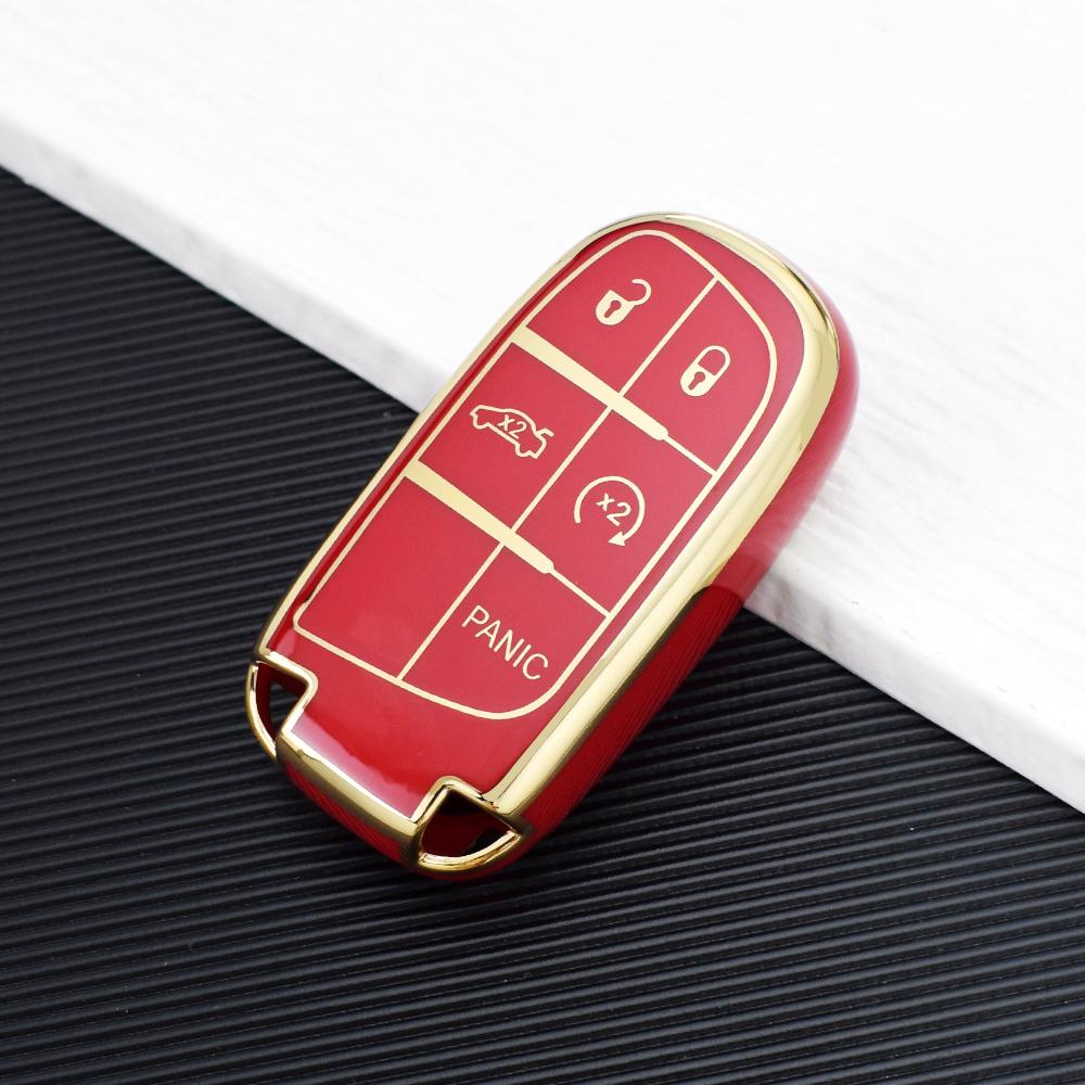 5 Buttons TPU Car Smart Key Case Cover For Jeep Renegade Frand Cherokee Dodge Journey Charger Chrysler 200 300 300 Shell Fob