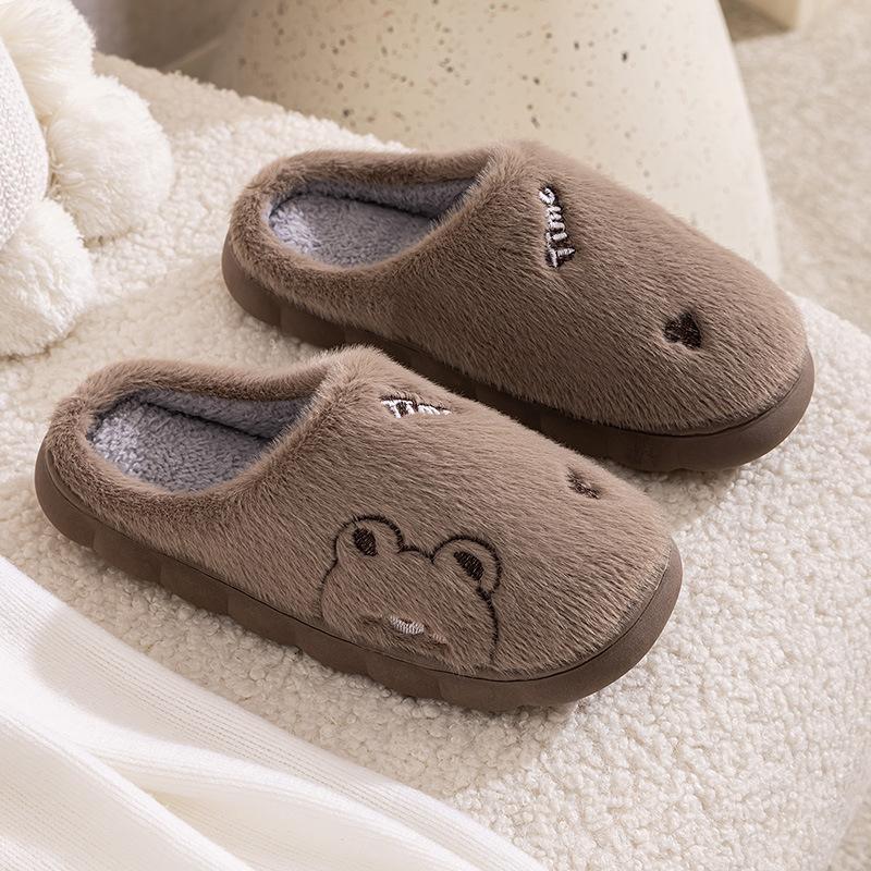 New Qidashun cotton slippers home autumn and winter indoor and outdoor plush cotton shoes warm wool cotton mop