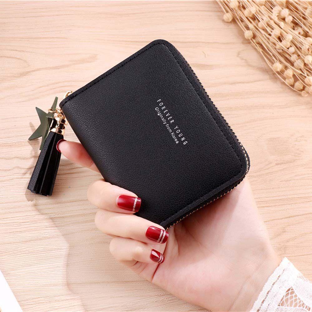 

Tassel Letter Multifunctional Handbag Korean Money Bag Women Wallets Small Coin Purse Card Holders чорний