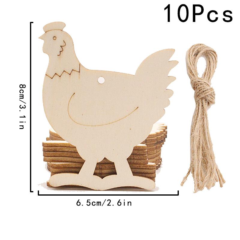 10 Stück/Packung DIY Ei Holzscheiben Basteln Frühlingsdekoration Partyzubehör Osterhase Holz