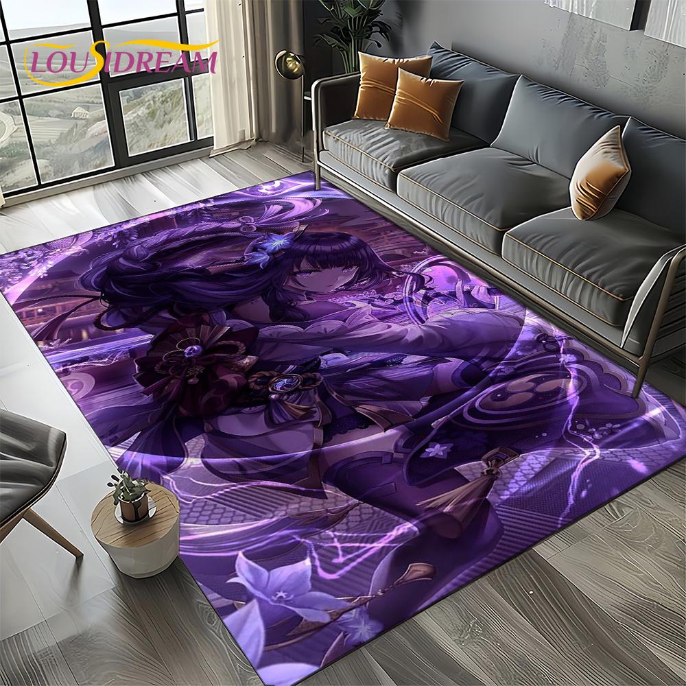 Nowy Dywanik Kreskówkowy Solo do Gier Genshin Impact do Salonu Sypialni Dekoracja Domowa Sofa, Mata Podłogowa Antypoślizgowa do Zabawy dla Dzieci