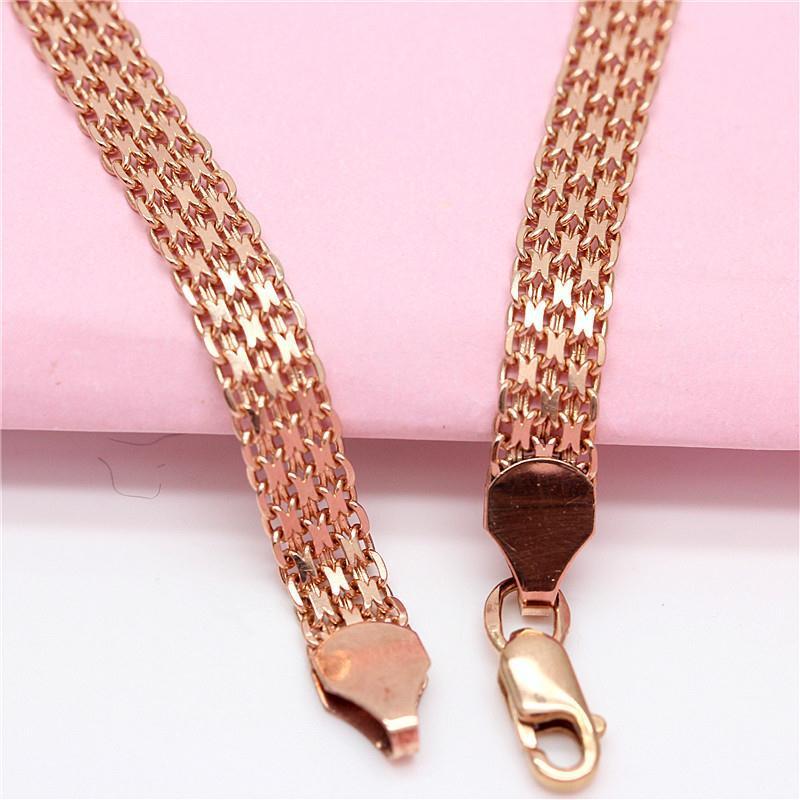 Fashion Necklace Bracelet Rose Gold Color Italian Craft Handmade Necklace For Women And Man Chain