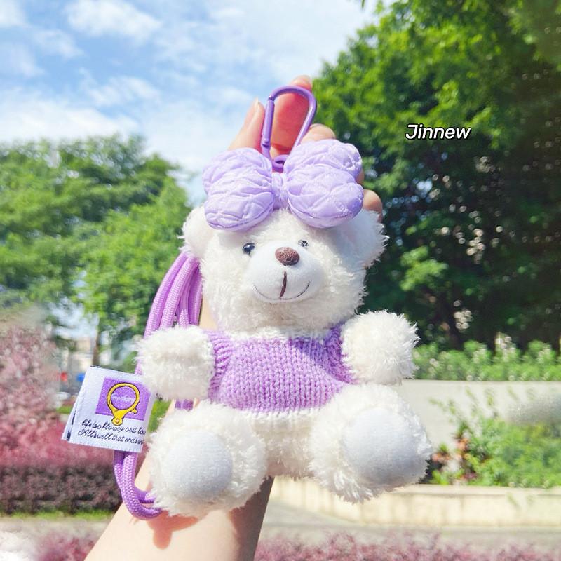 And Adorable Cute Ins Style Bowknot Plush Bear Keychain Pendant Soft Toy Gift