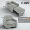3-in-1 Sleeper Chair, Pull-Out Sofa Bed Chair with Adjustable Backrest, Grey