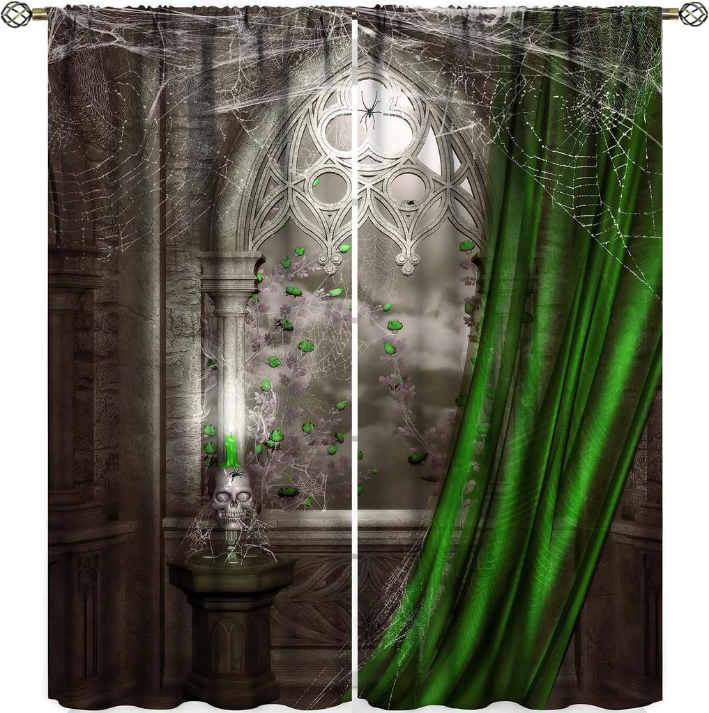 Medieval Stylish Chapel Curtains, Living Room Decoration, Palace Window Curtains for Kitchen, Modern Home Drapery