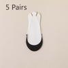 5 Pairs of Women's Summer Thin Cotton Sole Non Slip Non Heel Half Palm Sling Ice Silk Invisible Boat Socks