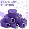 1 Stück Yogagurt für Yoga Pilates Ballett Tanz mit verstellbarer D-Ring-Schnalle Baumwoll-Yogagürtel für Fitness tägliches Dehnen