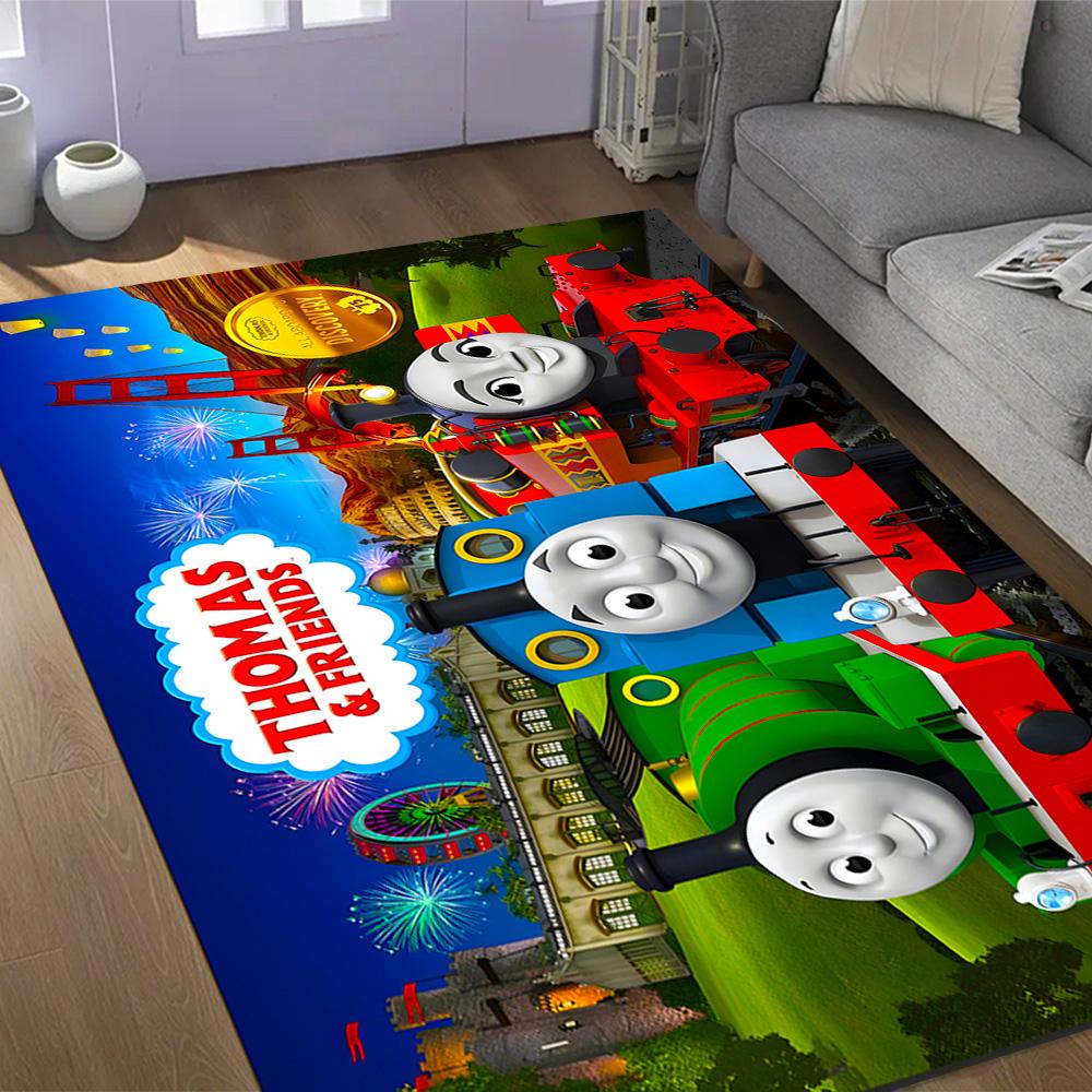 Thomas Train Birthday Party Carpet Design for Hallway Dormitory Game Room Balcony Antislip Carpet Anime Office Decor