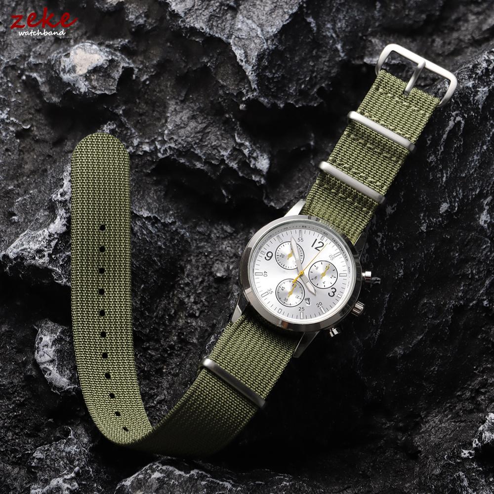 Prémiový žebrovaný nylonový řemínek k hodinkám 18mm 19mm 20mm 22mm pro Omega Vojenský neformální řemínek pro Seiko Armádní sportovní náhradní řemínek