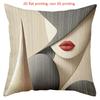 Stylish Women'S Face Printed 2D Cushion Pillow Covers Polyester Pillowcase, Sofa Decorative Cushion Cov Headboard Pillow