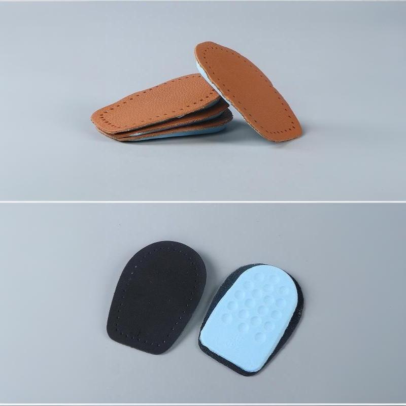 1 Pair Cowhide Latex Height Increase Insoles Breathable High Elastic Shock-Absorbing Insole For Daily Walking Long Standing
